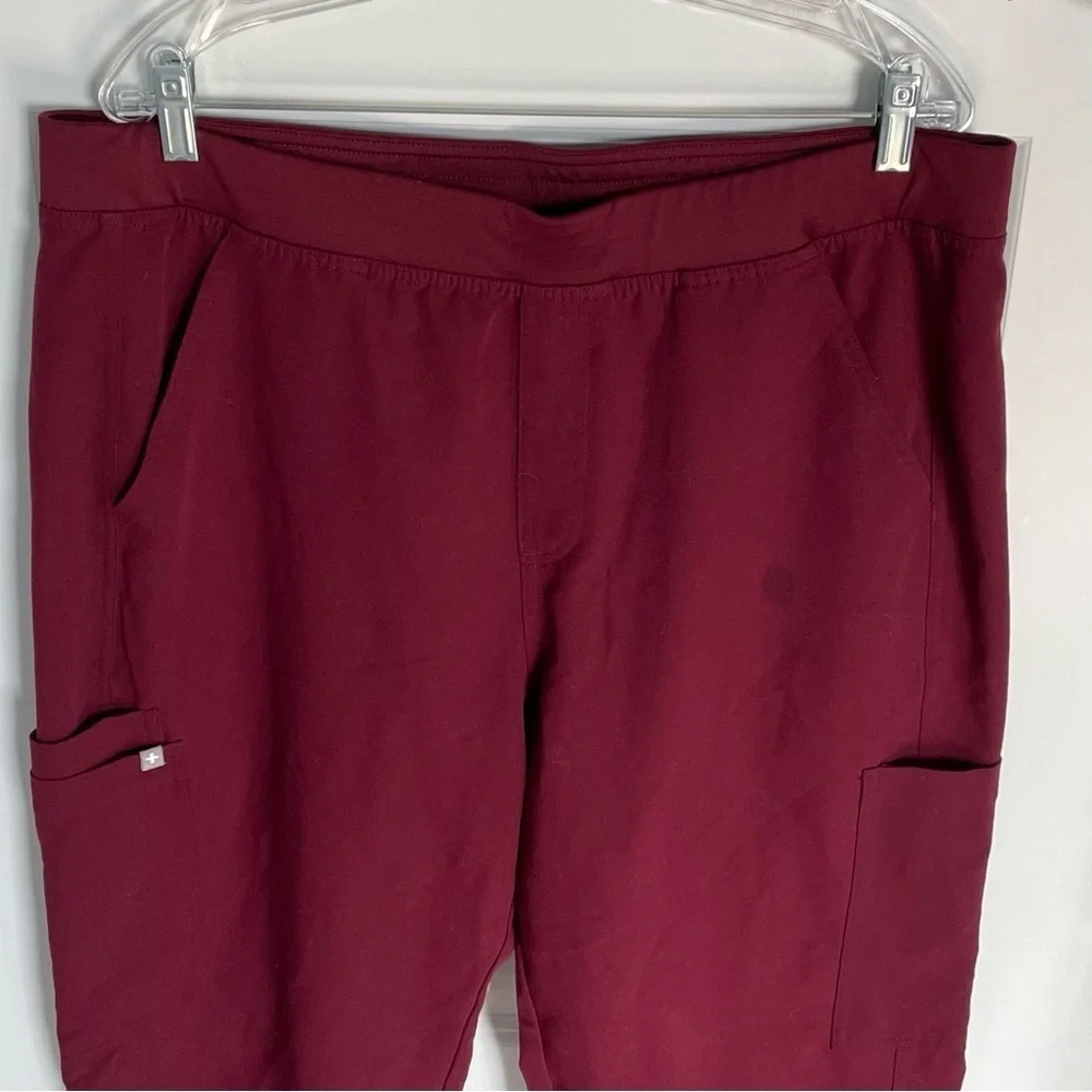 Figs Axim Burgundy Red Cargo Scrub Pants - 35665